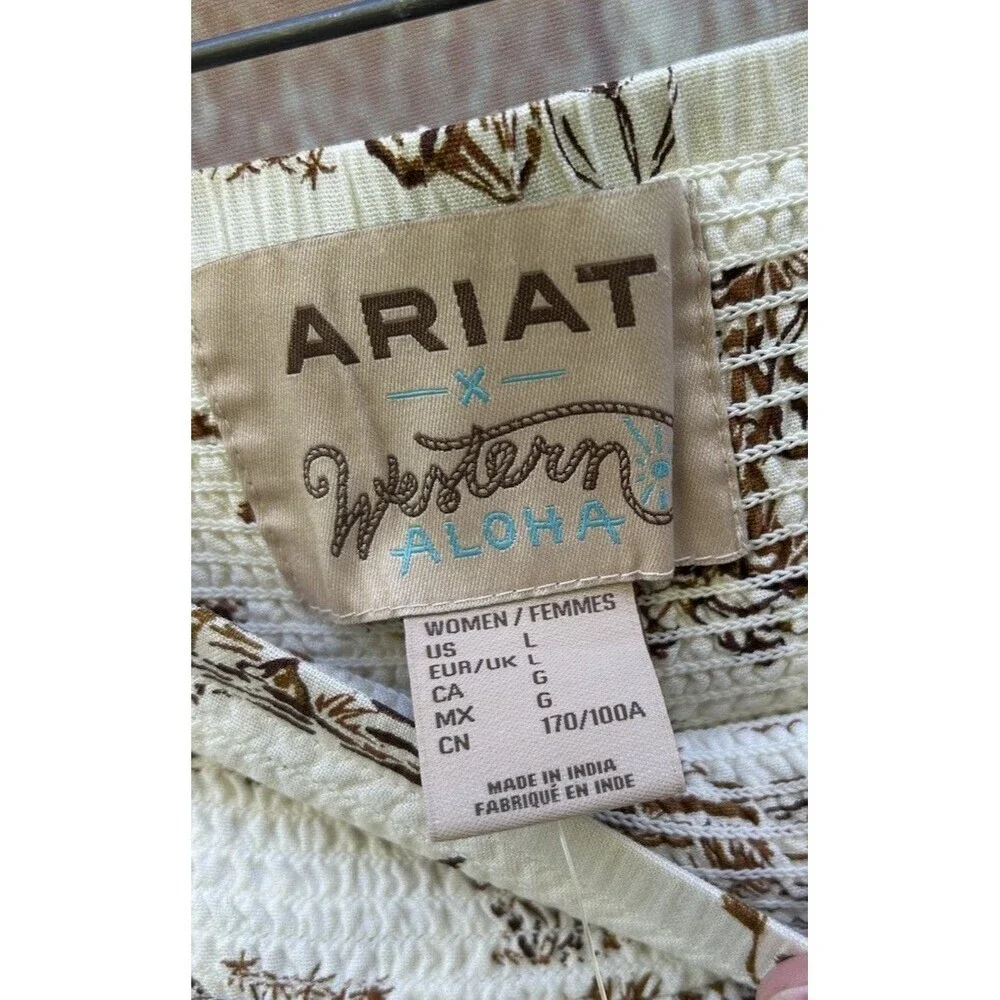 New Ariat x Western Aloha sz L Skirt Coastal Cowgirl Festival Rodeo Hawaiian